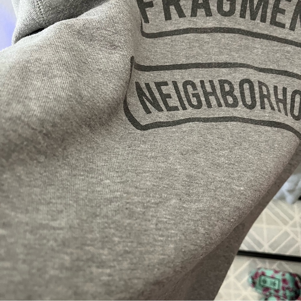 FRAGMENT x NEIGHBORHOOD sz S Gray Fleece Sweatshirt Long Sleeve Japan - Picture 10 of 12